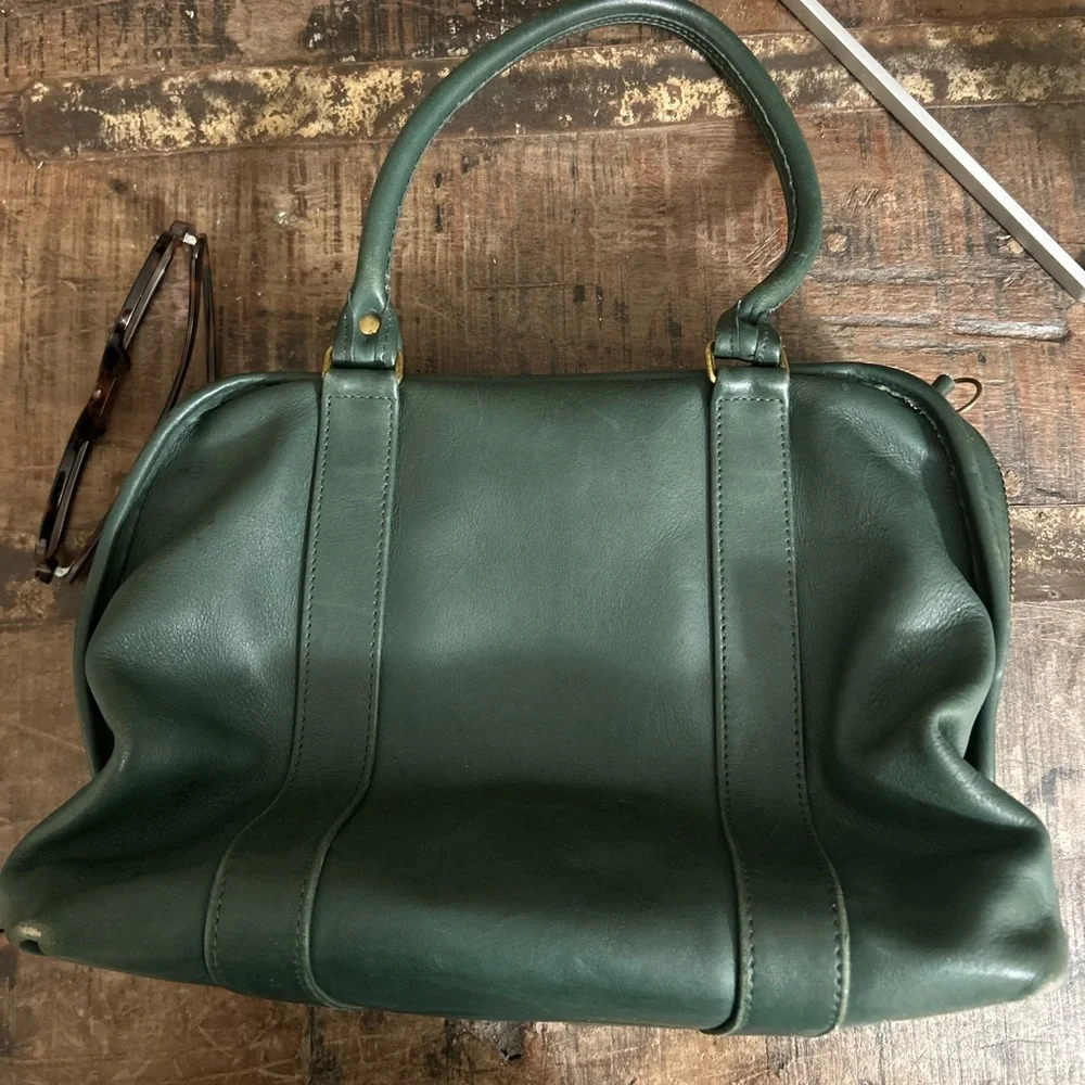 Coach Forest Green Leather Satchel (vintage) - Picture 1 of 5